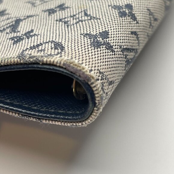 Louis Vuitton Vintage Mini Lin PM Passport Agenda Cover - Navy - Preowned - Picture 8 of 11